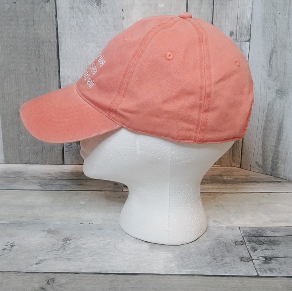 New Vibe Headwear Live In The Sunshine 100% Cotton Peach Color Baseball Hat Cap - Picture 5 of 10